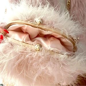 Pink feather bag